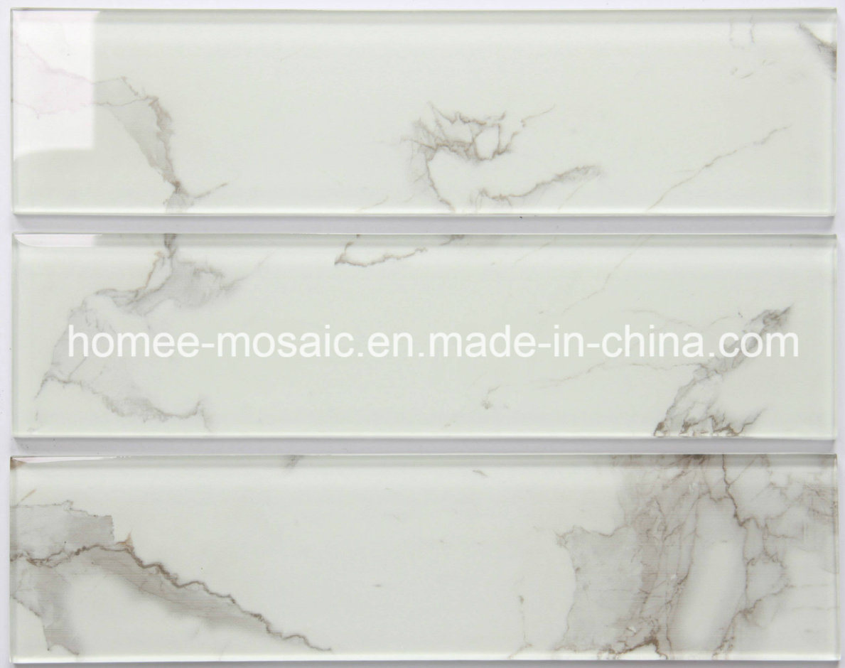 Wholesale Subway Tile Wood Look Glass Mosaic