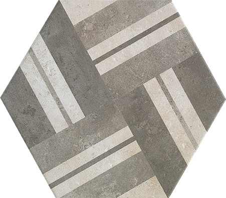 Geometrical 260*300mm Gray Cement Hexagon Various Pattern Ceramic Floor Tile