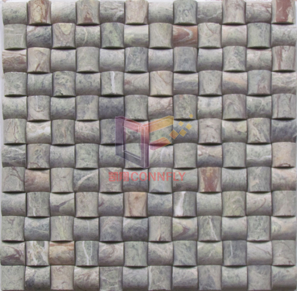 Green Marble Curve Shape Mosaic Tile (CFS902)