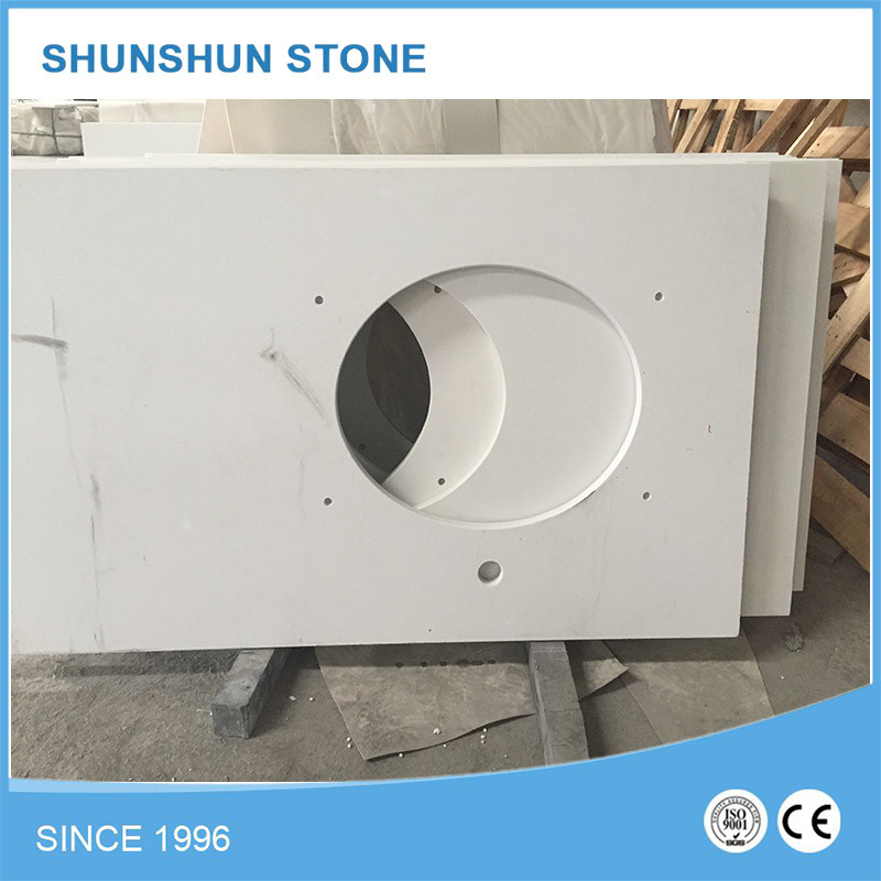 High Quality White Quartz Stone Countertop for Kitchen