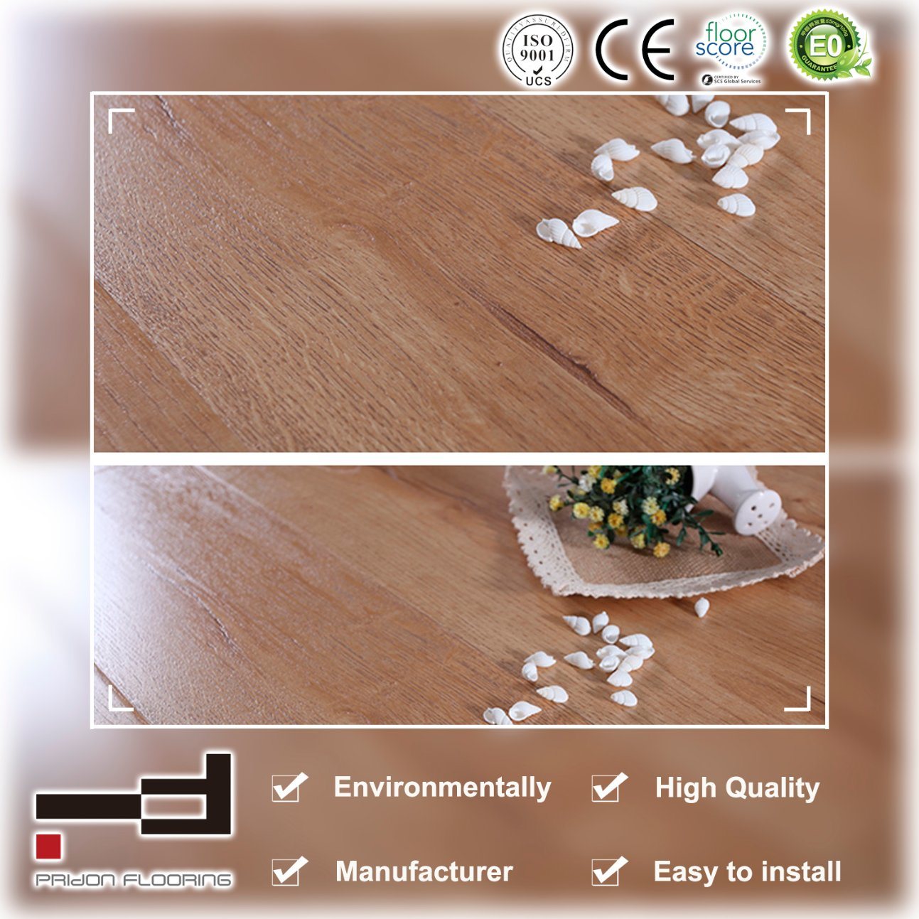 12mm Oak Gold 1-Stripe Eir Sparking Surface Presses Bevelled American Style Laminate Flooring