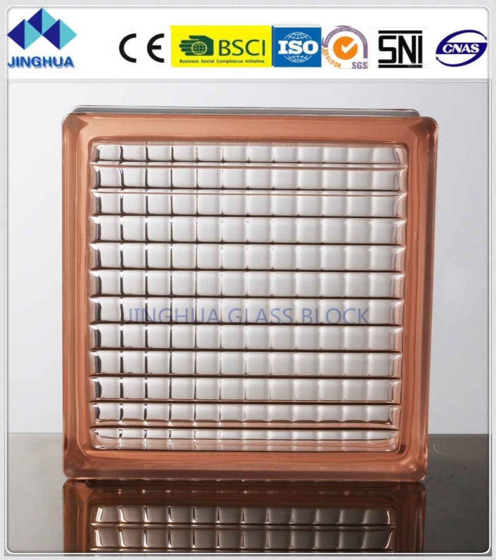 Jinghua High Quality Parallel Pink Glass Brick/Block