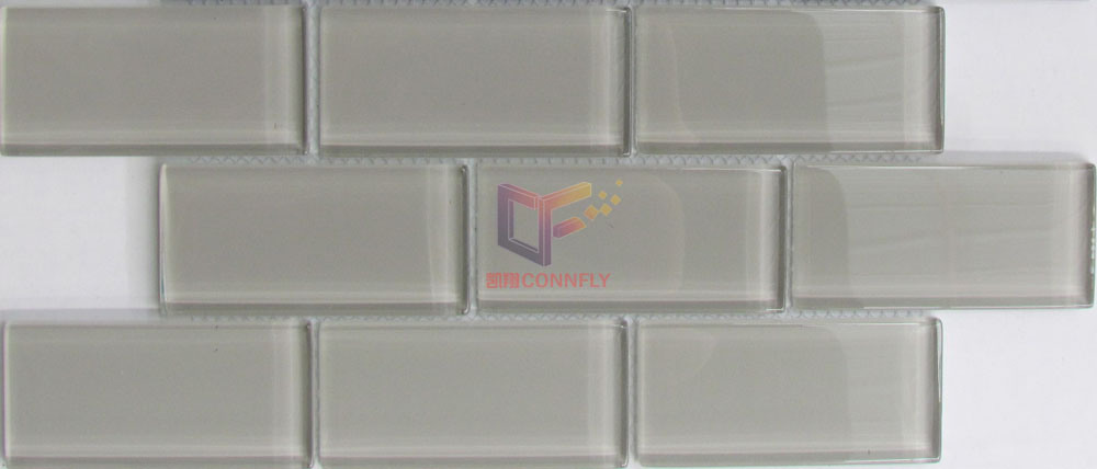 Grey Color Glass Tile Mosaic