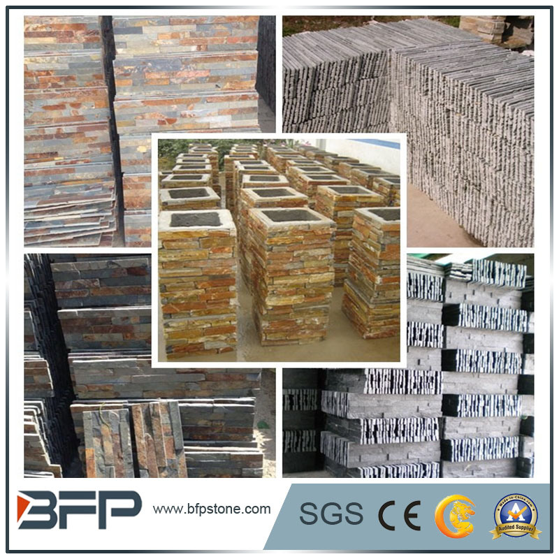 Cultural Stone Slate for Ledgstone, Roof, Meshed Slate, Flagstone, Mushroom Tile