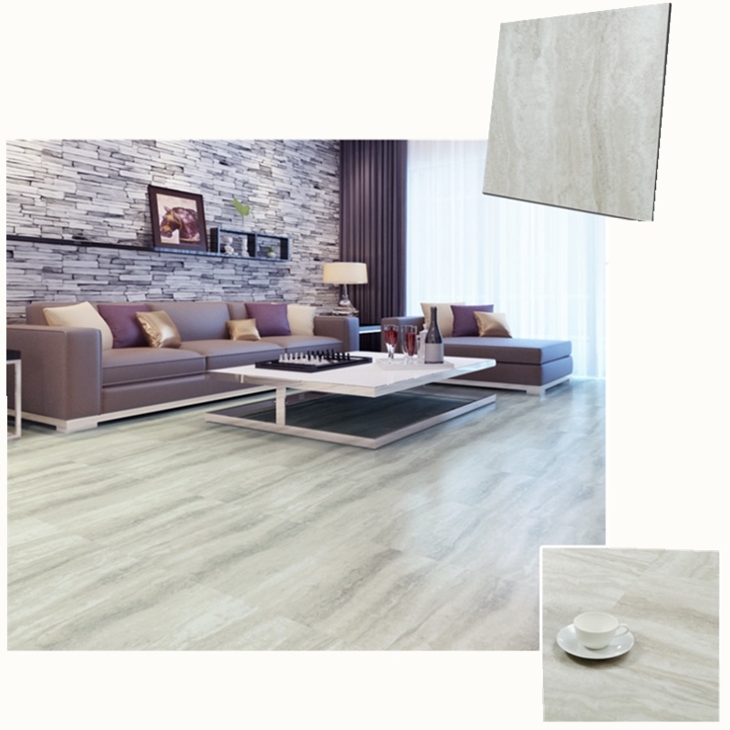 Bathroom White Oak Color Marble Series PVC Vinyl Floor Tile