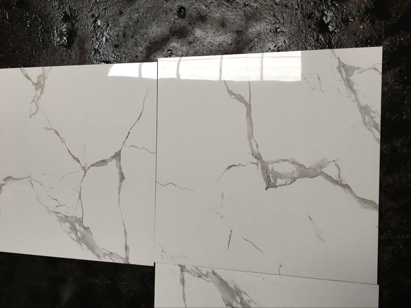 Carrara White Full Polished Glazed Floor Tile From Shandong Factory