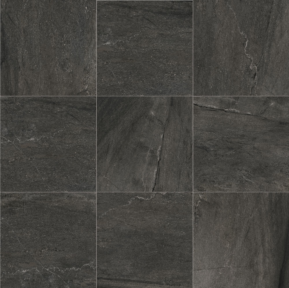 Super Black Sandstone Glazed Porcelain Tile Rought Finish