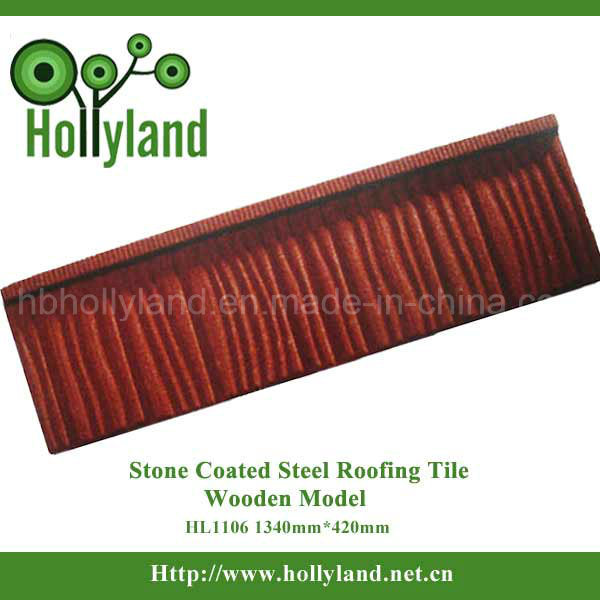 Metal Roof Tile with Stone Chips Coated (Wooden tile)