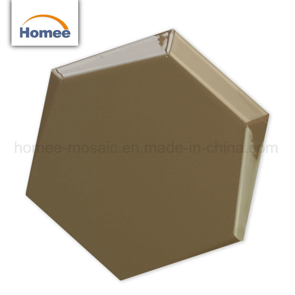 Hexagon Shape Tile Modern Kitchen Design Brown Bathroom Mosaic Wall Tile