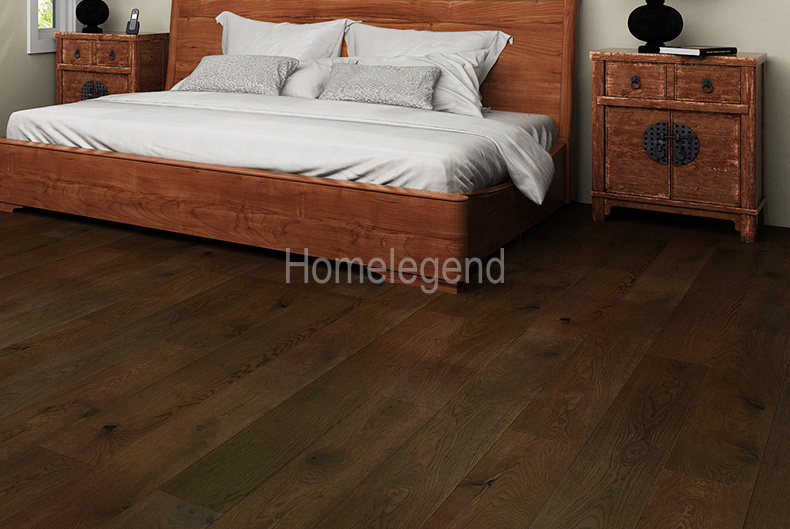 Black Color Oak Multi Layer Engineered Wood Flooring Environmental Naturally and Heated Wood Floor