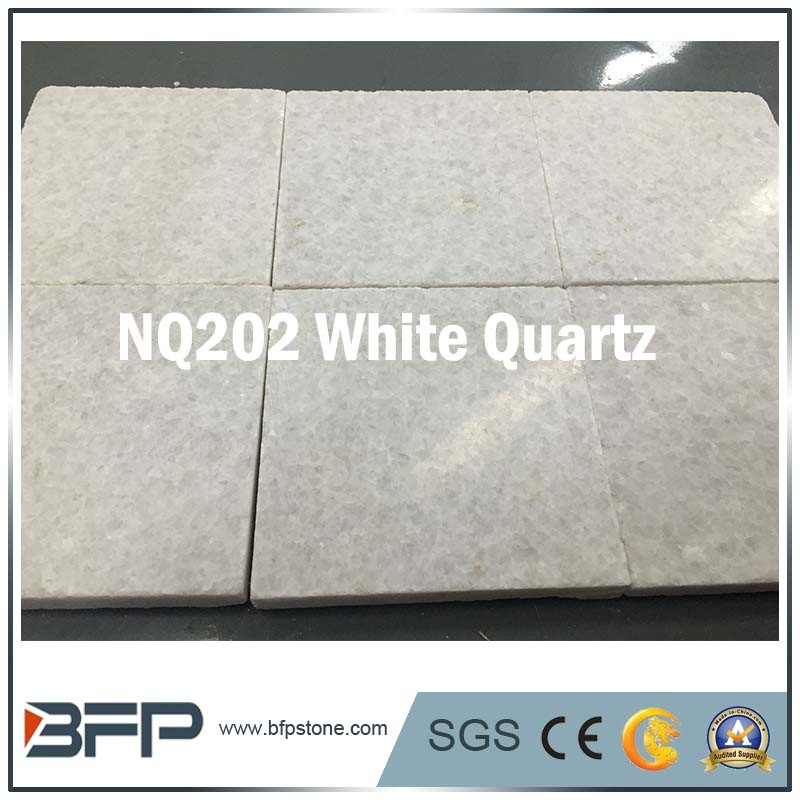 Flamed & Honed Cheap White Natural Stone Quartz Paving Garden Kerbstone