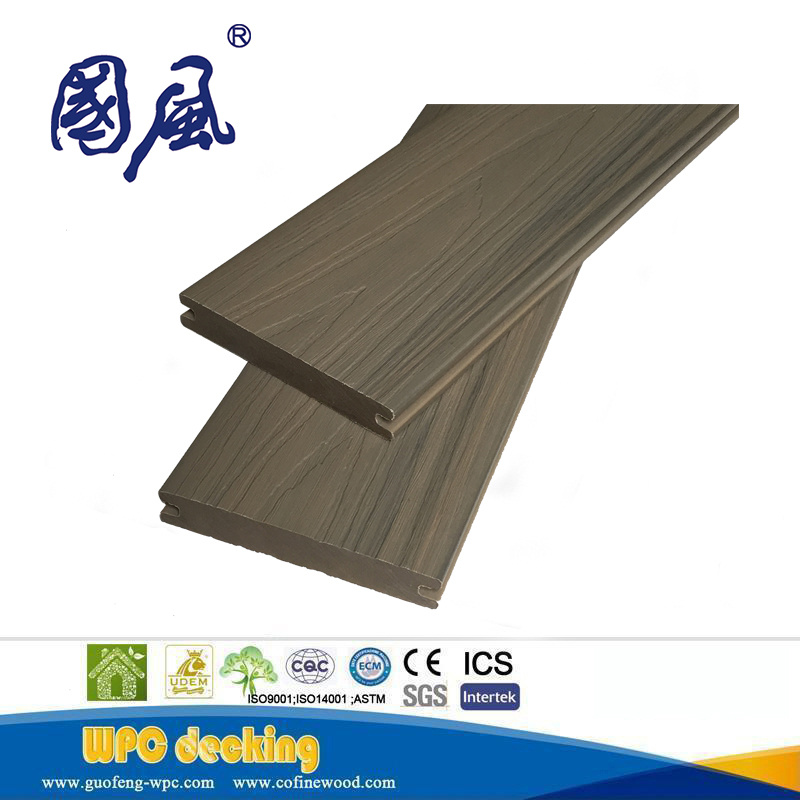 Eco-Friendly Outdoor Composite WPC Co-Extrusion Solid Decking with Wood Grain