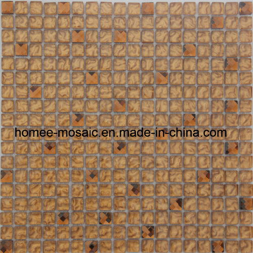 Brown Crackle Glass Mix Diamond Mosaic Tile for Home Deco