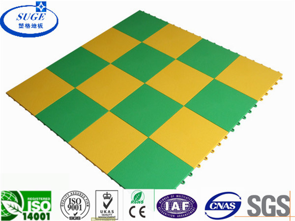 Moderate Friction Suspended Interlocking Sports Flooring