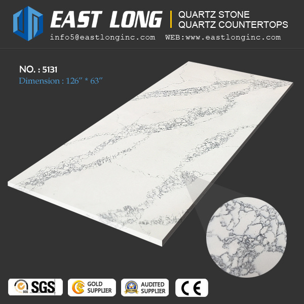 15-30mm Thickness Polished Kitchen Quartz Stone for Home Decoration