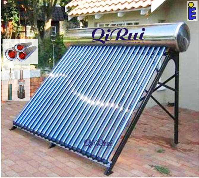 Inox SUS304 Outer Tank Heat Pipe Solar Water Heater with Direct Pressurized