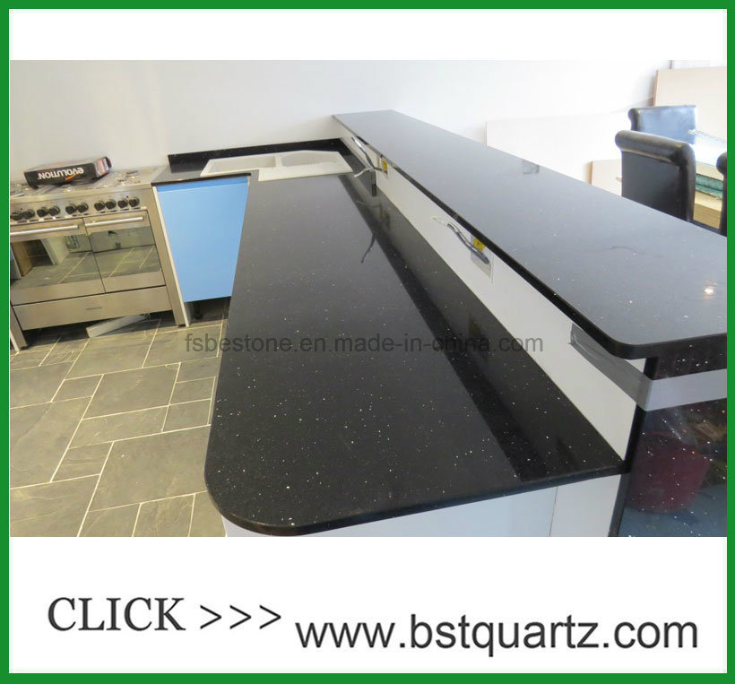 Black Galaxy Quartz Stone Laminate Countertop