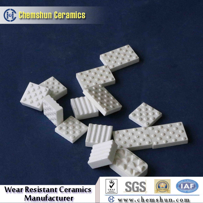 Alumina Ceramic Tile Liner with Studs for Abrasion Resistance