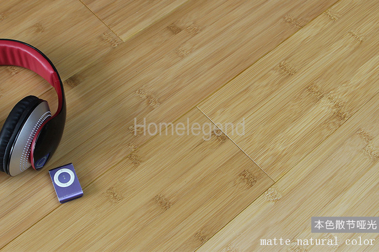 Matte Natural Color Scattered Knot Carbonized Engineered Solid Bamboo Flooring HDF Core