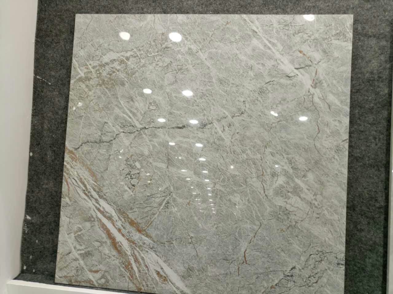 Cement Grey Color Strong Full Polished Glazed Floor Tile