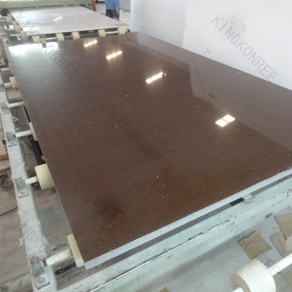 China Wholesale Brown Artificial Quartz Stone for Wall Cladding (Q171123)