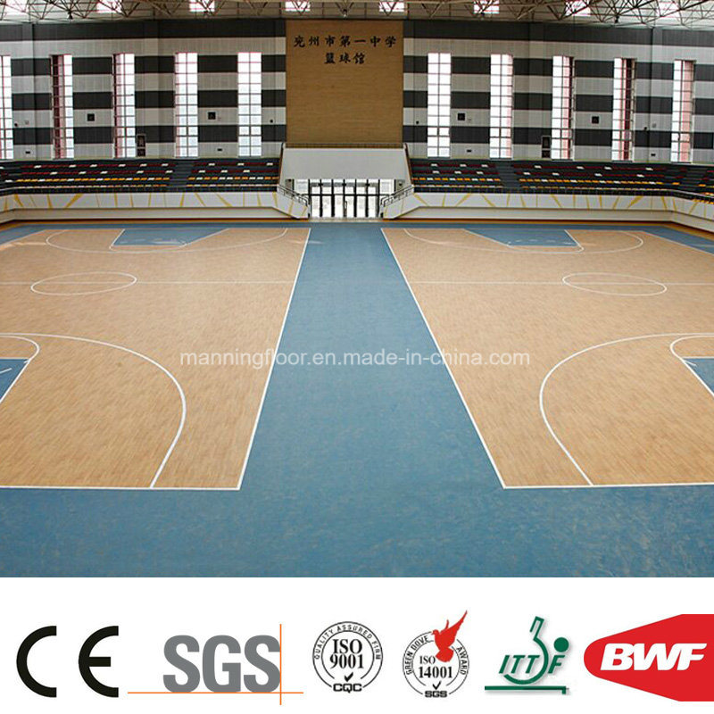 Popular Indoor Maple Basketball Vinyl Sports Flooring Wood Pattern 8.0mm