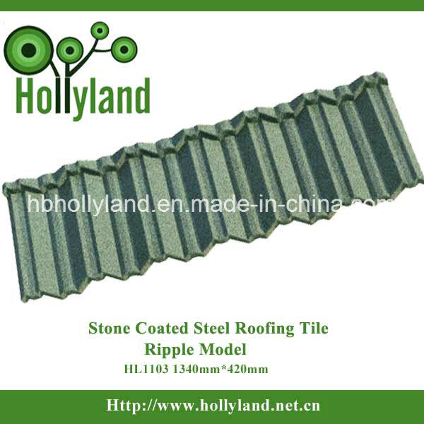 Stone Chips Coated Metal Roof Tile (Ripple type)