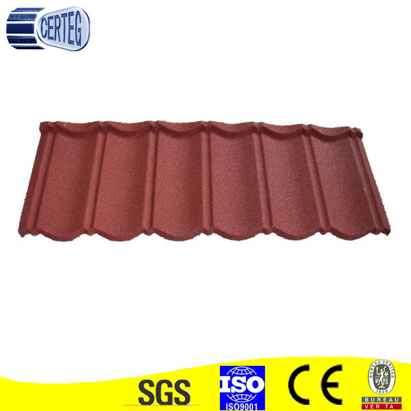 Color Stone Coated Metal Roof Tiles Size