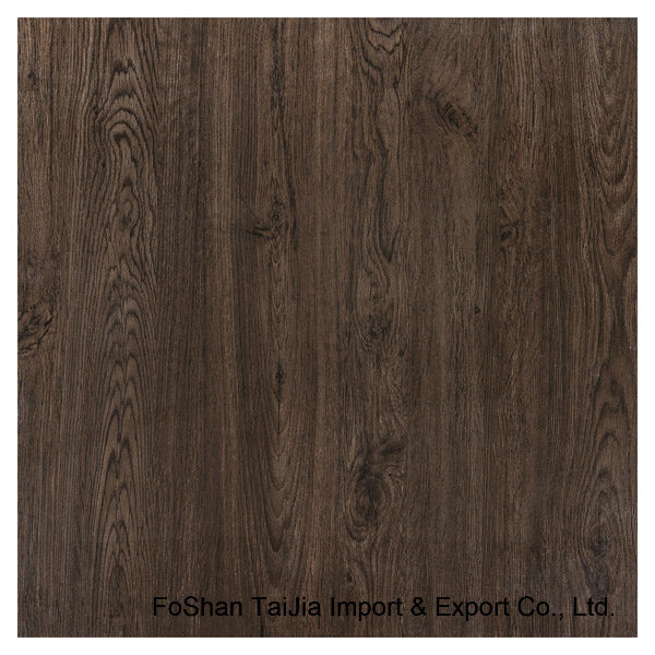 Full Polished Wood Grain-Looking Porcelain Ceramic Floor Tile 600X600mm