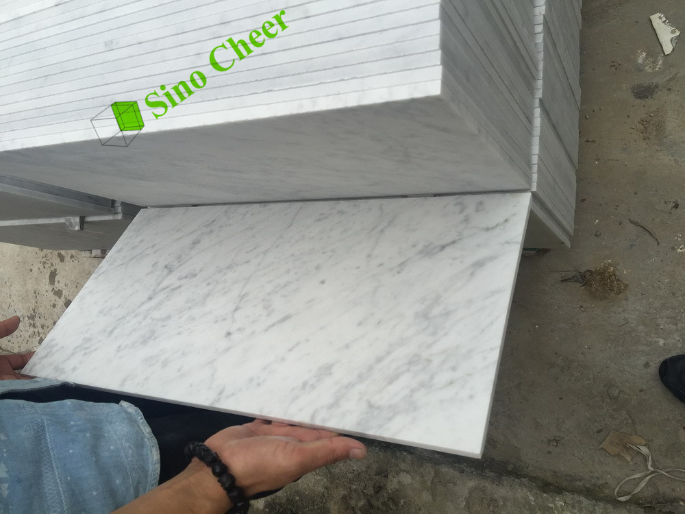 Italian White Marble Statuario White Marble Floor Design Bathroom Tile/Carrara White Marble for Sale