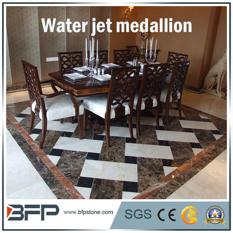 Square Natural Marble Stone Water Jet Mosaic for Hotel Decoration