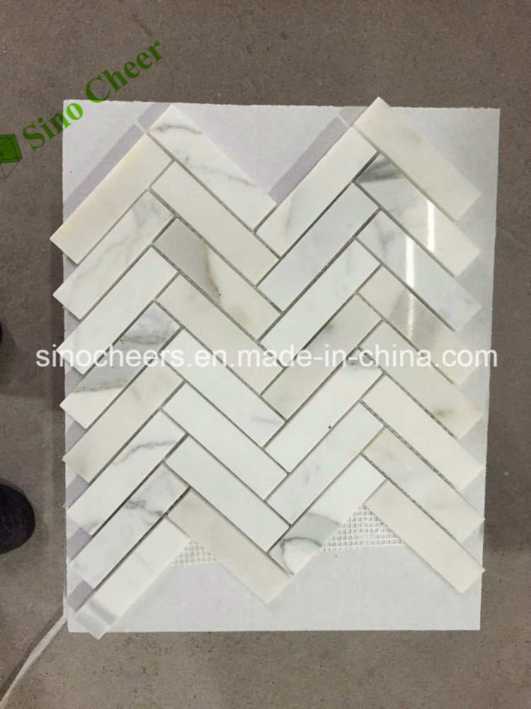 Premium Grade Italian Calacatta Gold Marble Wall Cladding Bathroom Tiles Mosaic Cheap