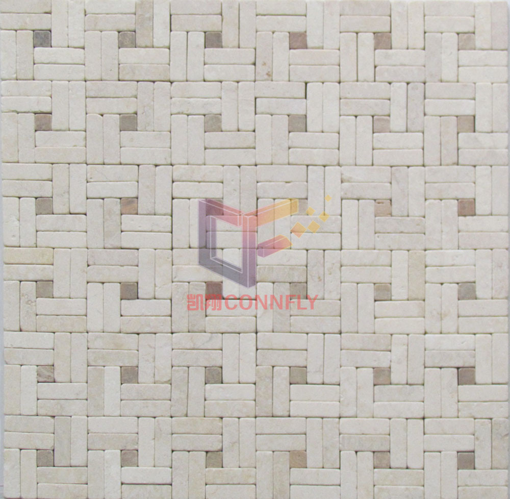 Beige Circulating Pattern Stone Mosaic Tile (CFS968)