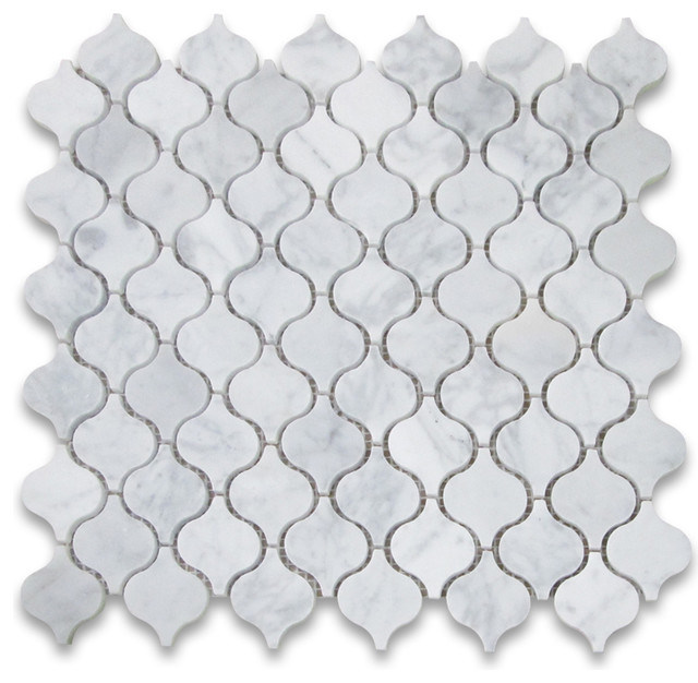 Arabesque Lantern White Stone Tile