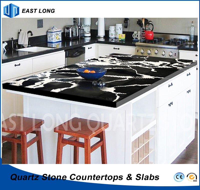 Polished Quartz Countertops for Kitchen/ Building Materials with High Quality (Calacatta)