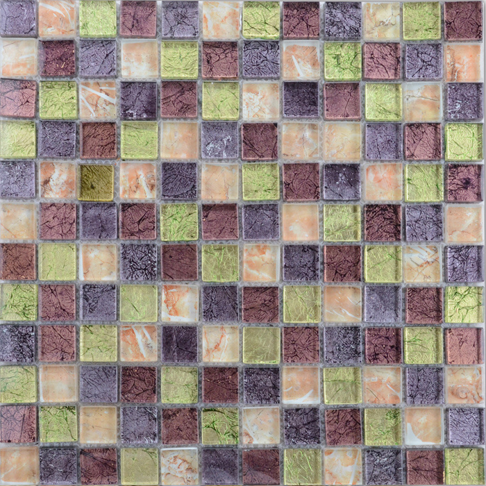 300X300 Decorative Mixed Crystal Glass Mosaic Tile