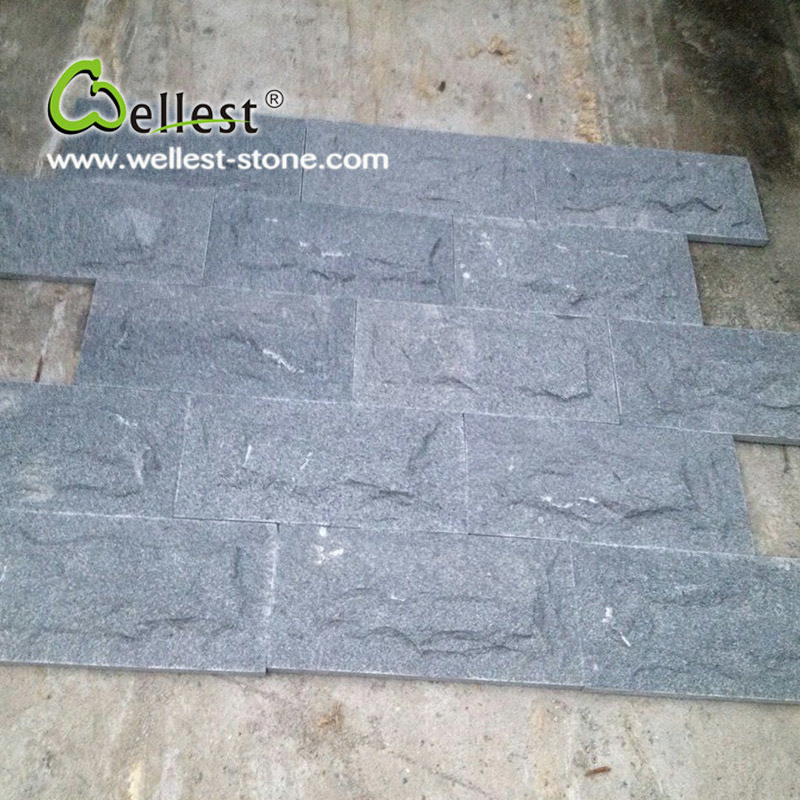 China Natural G654 Black Granite Mushroom Stone Building Facade