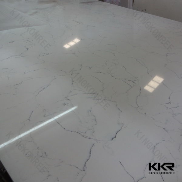 Kkr High Quanlity Big Slab Carrara Quartz Slab