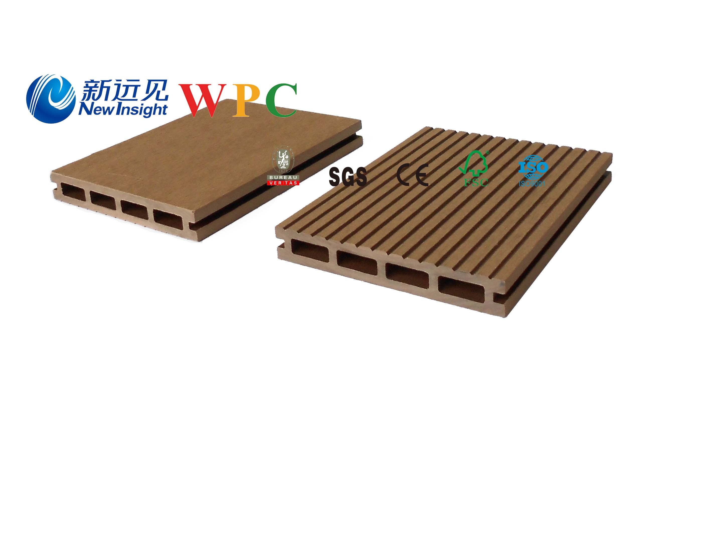 Grooved-Edge Wood Plastic Composite Decking