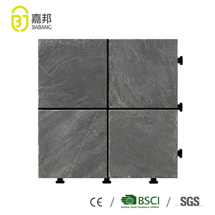 30X30cm Outdoor Balcony Cheap Decorating Deck Discontinued Rustic Black Slate Stone Pool Floor Tiles