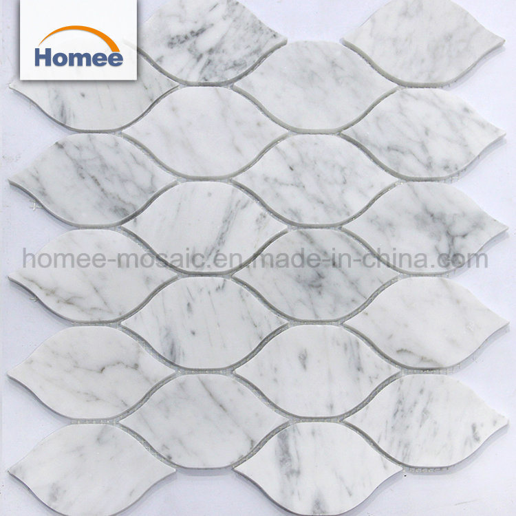 Italian Design Carrera White Lantern Waterjet Marble Mosaic Tile