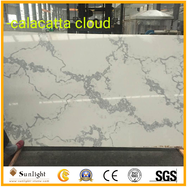 Calacatta Cloud Quartz Stone Slab/Quartz Stone Countertop/Quartz Stone