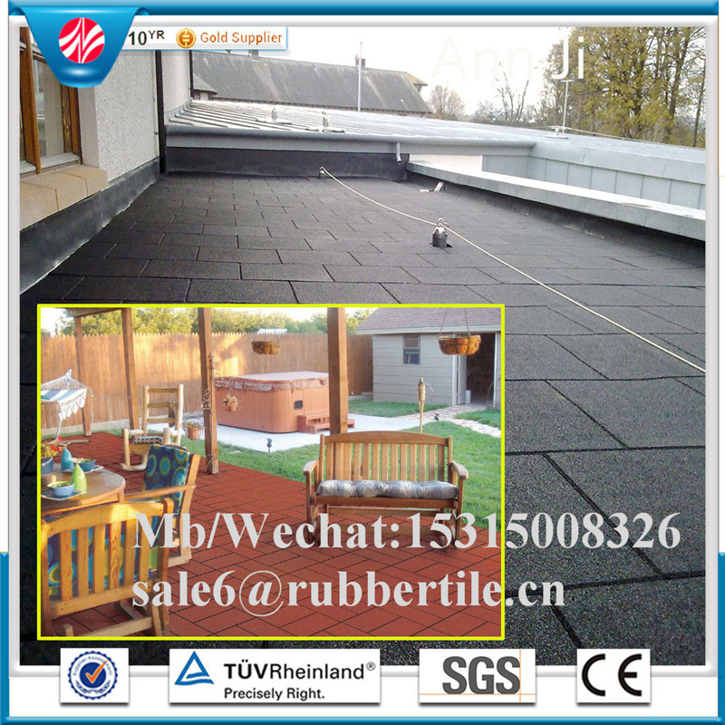 Outdoor Playground Rubber Flooring Tile, Square Speckles Rubber Tile