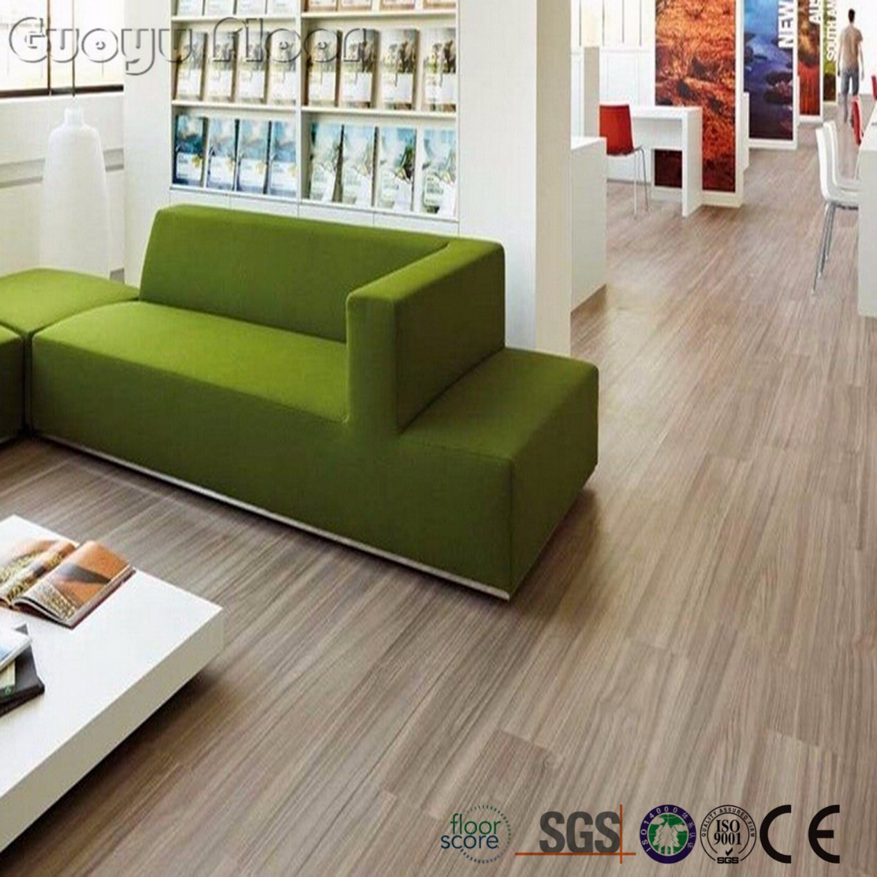 Click System Virgin Vinyl Floor Tiles for Commercial Building