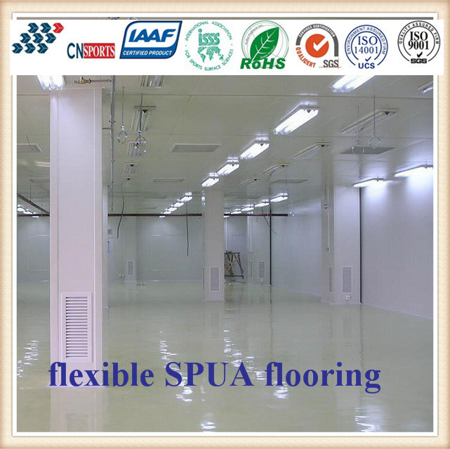 Wear Water and Flame Resistant Flexible Spua School Flooring with High Elasticity