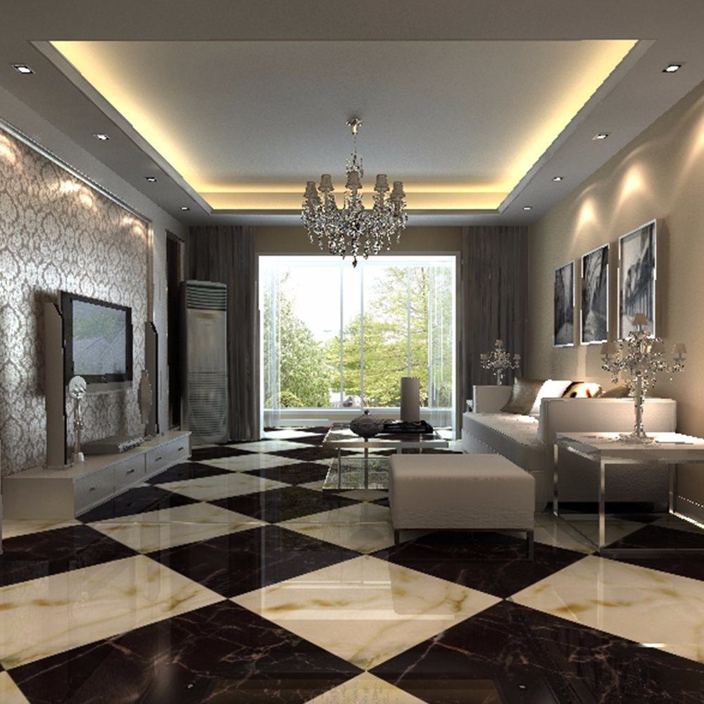 White Glazed Porcelain Full Polished Ceramic Floor Tiles