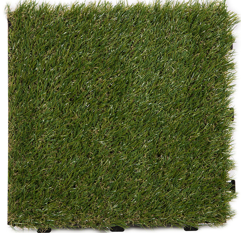 Permeable Backing Green Synthetic Grass Decking Tile for Garden