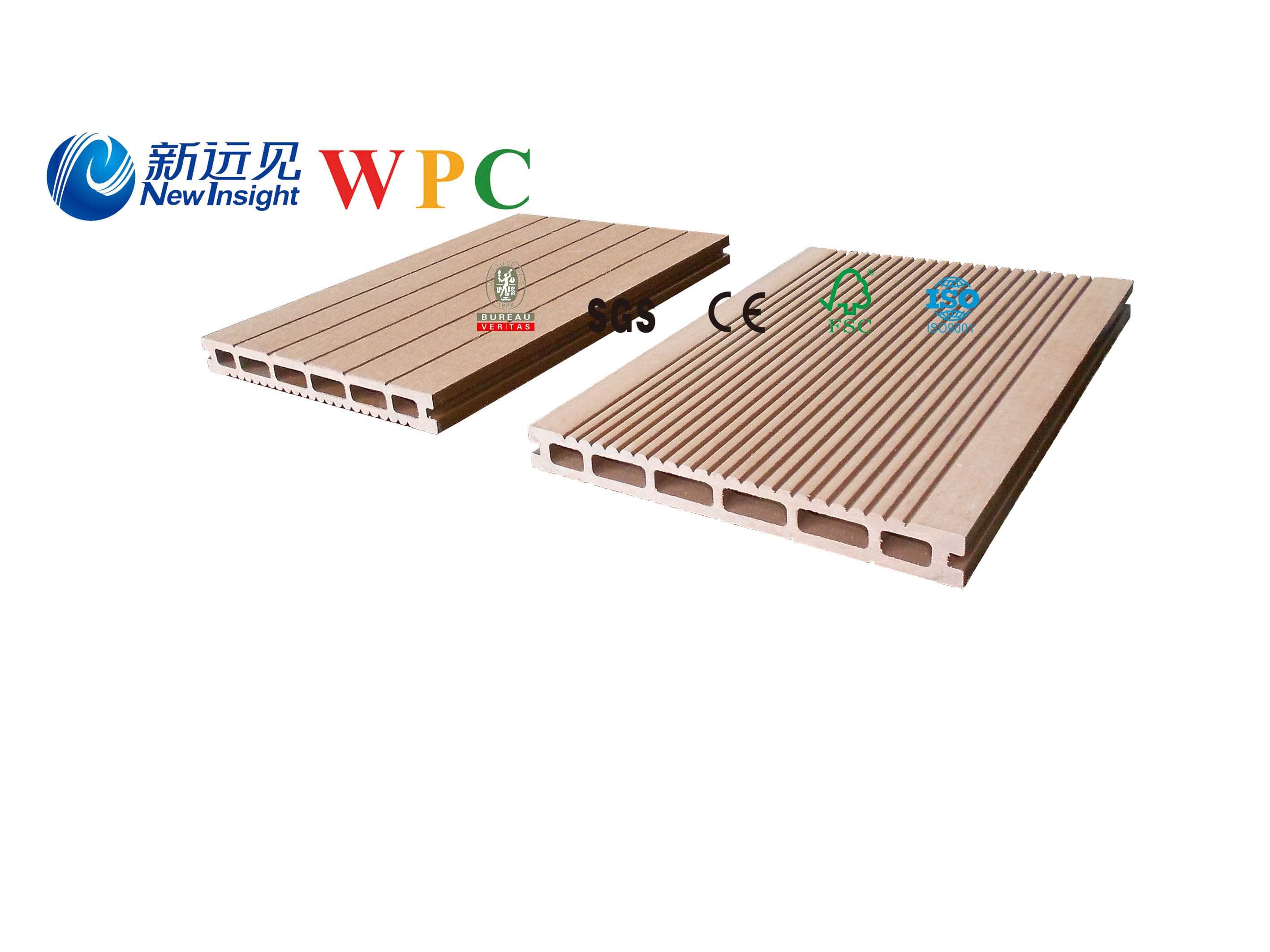 200*23mm Wood Plastic Composite Decking with CE, Fsg SGS, Certificate