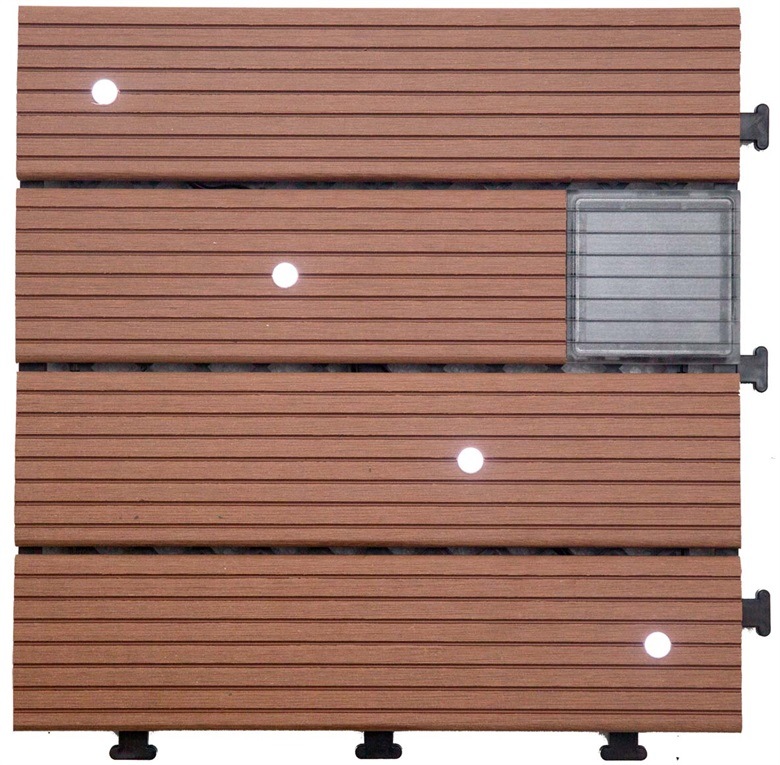 WPC Solar Light Interlocking Floor for Garden/ Exterior Tile