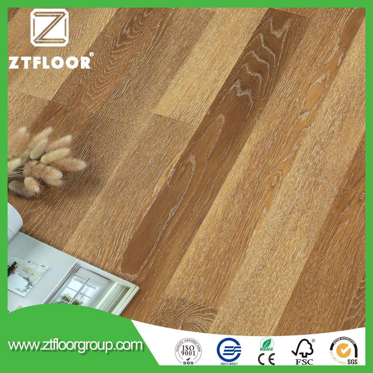 High HDF Laminate Wooden Flooring with Waterproof Environment Friendly